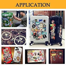 Skinny Laptop Stickers for Car, Bicycle, Guitar, Decal, Patches Stickers Pack (50pec) Vinyl Reusable Laptop Skin Compatible for 2 inch image 4