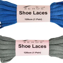 XERUS Shoe Lace Blue Grey Round 120cm for boot sport flat canvas sneakers Shoes Shoe Lace-image-1