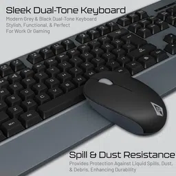 Archer Tech Lab Keyboard & Mouse Combo 104 Keys, 3-Button, Membrane Switch & Multimedia key Wireless Standard Desktop Keyboard Compatible with Desktop, Laptop, Mac image 5