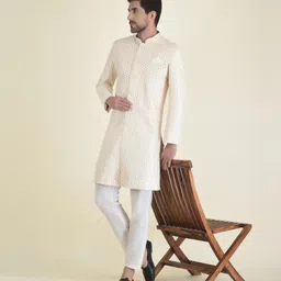 HOUSE OF DEYANN Self Design Sherwani image 1
