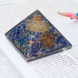 Lapis Lazuli Orgone Pyramid Prism Stone Table Accent by Golden Peacock-image-82