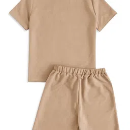 Minicult Kids Printed Short Sleeves Round Neck Pure Cotton T-shirt with Shorts image 2