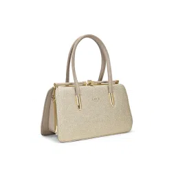 Lavie Luxe Beige Synthetic Leather Textured Handbag with Detachable Strap image 2