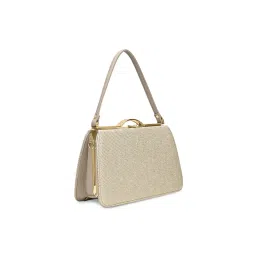 Lavie Luxe Beige Synthetic Leather Textured Handbag with Detachable Strap image 2