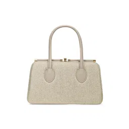Lavie Luxe Beige Synthetic Leather Textured Handbag with Detachable Strap image 4
