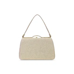 Lavie Luxe Beige Synthetic Leather Textured Handbag with Detachable Strap image 4