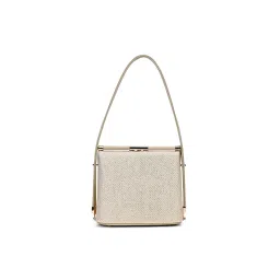 Lavie Luxe Beige Synthetic Leather Textured Handheld Bag image 4