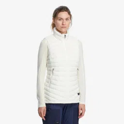 Women’s Mountain Trekking Sleeveless Down Vest - MT100 Greige-image-37