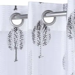 the conversion Grey Tissue Semisheer 5 Feet Eyelet Curtain (Set of 2) image 4