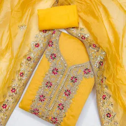 COCFI Embroidered Unstitched Dress Material-image-0