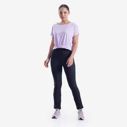 Women Gym Crop T-Shirt Loose Fit - Purple-image-28