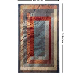 sapana carpet-mats Blue Geometric Polypropylene 5 ft x 7 ft Machine Made Carpet image 3