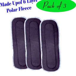 the little lookers Wet free insert for diaper|Nappy Liners/ Charcoal Pad for Pocket Diapers| Polar Fleece 6 layered Pad for Cloth Diaper/ Nappies for Newborns/ Babies/ Toddlers (Grey, Pack Of 3) image 2