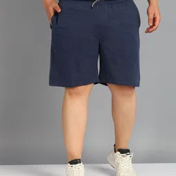 Solid Men Dark Blue Casual Shorts-image-23