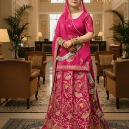 womengirlfashion Embroidered Semi Stitched Rajputi Poshak image 4