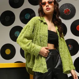 campus sutra Women Regular Fit Solid Spread Collar Casual Shirt-picture-28