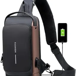 rzon Black Men & Women Sling Bag Sling Chest Bag For Men & Women Sling Backpack Bag with USB Charging_01-picture-11