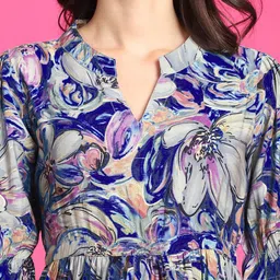 presha Women Fit and Flare Blue Midi/Calf Length Dress image 3