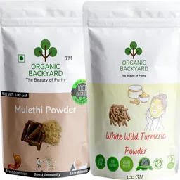 organic backyard 100% Natural Mulethi and white wild turmeric powder image 1