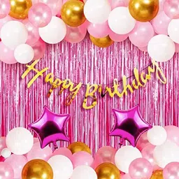 Solid Printed Happy Birthday Decoration kit Combo - 41 Pcs for Birthday Decor Balloon-image-53