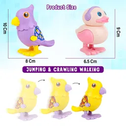 wesoulgifts Jumping Duck and Bird Toy for Kids Wind-Up Key Operated Crawling Walking Toy Set Rattle image 2