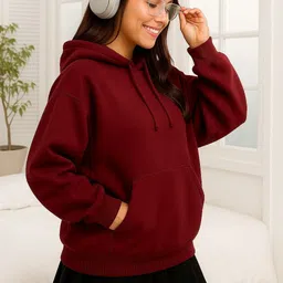 lwexs Women Full Sleeve Solid Hooded Sweatshirt-picture-37