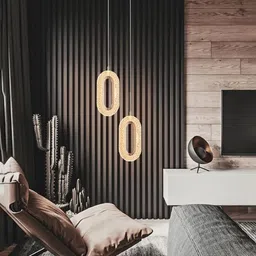 kinis Stunning Oval 3 Light (Wh/WW/NW) Led Hanging Light Pendant Lamp, Pack of 1 Pendants Ceiling Lamp image 5