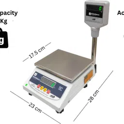 KiloMaxx KM-98,30Kg with EcoSense Technology Pole Display for All Kirana & Vegetable shop Weighing Scale image 2