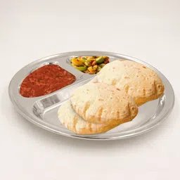 spilbox Steel TiffinPlate|Breakfast Plate|PavBhaji|Bhojan|Idly Sambar-Round Tiffin Plate Dinner Plate image 3