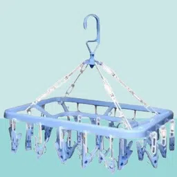 kogent enterprises Plastic Ceiling Cloth Dryer Stand Plastic Clothes Drying Hanger with 32 Clips Plastic Cloth Clips-picture-14