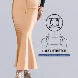 BuyOnn Slim Saree Shapewear Petticoat Beige Lycra Blend Petticoat image 4