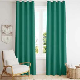 parda online Sea Green Polyster Solid 7ft Blackout Eyelet Window/Door (1 Pc)-picture-30