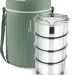 trueware Quick Meal 4 Insulated Hot Lunch Box With 4 SS Container 300 ML Each 4 Containers Lunch Box-picture-21