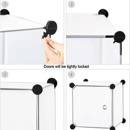 zenvexyo 6 Door 6 Shelf Plastic Metal Collapsible Wardrobe, Clothes, Shoes,etc. Organiser PP Collapsible Wardrobe image 5