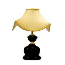 tu casa Beige Fabric Shade Table Lamp with Black Base image 3