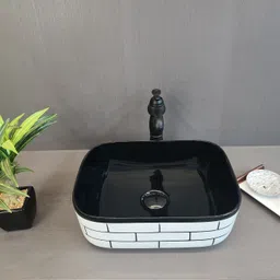 delta Premium Designer Ceramic Structure Wash Basin with Waste Pipe & Coupling Set (16*12*5)(Int) Table Top Basin-picture-33