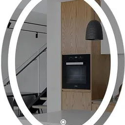 sanif SHOP_Oval LED Mirror For Bathroom Size 18x24, Decorative Mirror with Lights Bathroom Mirror image 3