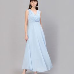 aayu Women Fit and Flare Blue Maxi/Full Length Dress-picture-22