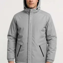 HEATGO FK-HEARTLINE GREY JACKET-L Solid Men Wind Cheater-picture-31