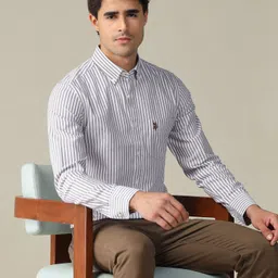 u.s. polo assn. Men Tailored Fit Striped Button Down Collar Casual Shirt image 1