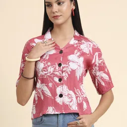 dressberry Women Regular Fit Printed Lapel Collar Casual Shirt-picture-23