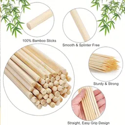 indikonb Bamboo Sticks for Craft & BBQ – 200 Pcs Pack image 4