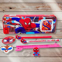 Avengers Pencil Box with Calculator, sharpner and Accessories- Spiderman Art Plastic Pencil Box-image-95