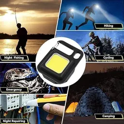 paryavaran COB RECHARGABLE KEYCHAIN LIGHT LED Spot Light (Black) 0 W 5 cm Tube Light image 3