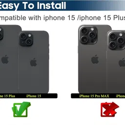 AEhub Back Camera Lens Glass Protector for iPhone 15 / iPhone 15 Plus (Black) image 5