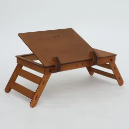 shribalajiarts Engineering Wood Folding Multipurpose Laptop Table In Honey Oak Finish image 5