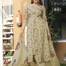 toulin Women Viscose Rayon Kurta Palazzo Dupatta Set image 5