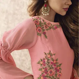 sanira Embroidered Georgette Stitched Anarkali Gown image 5