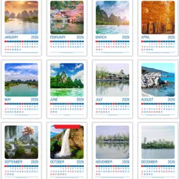 pixel Cool Naturral Scenary 2026 Wall Calendar image 3