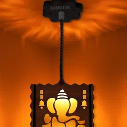 ambvin ® 574 God Ganesh ji Magnificent Indoor Decor Hanging Lights With Gold Bulb Pendants Ceiling Lamp-picture-26